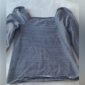 Loft Square Neck Puff Shoulder Top